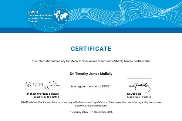 Certificate Mullally Sports and Family Medicine in Crown Point, IN